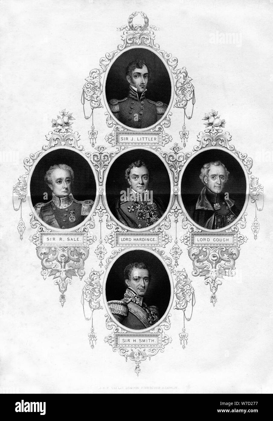 Les chiffres de l'armée britannique et des maréchaux, 1837. Artiste : Inconnu Banque D'Images