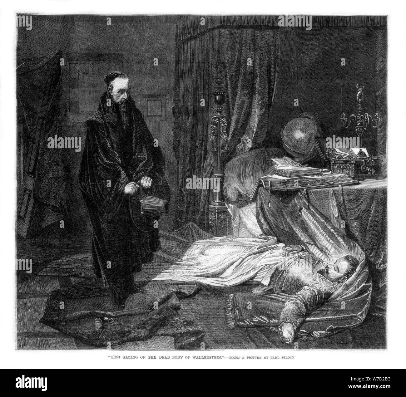 "Le regard d'eni sur le corps de Wallenstein', 1864. Artiste : Inconnu Banque D'Images