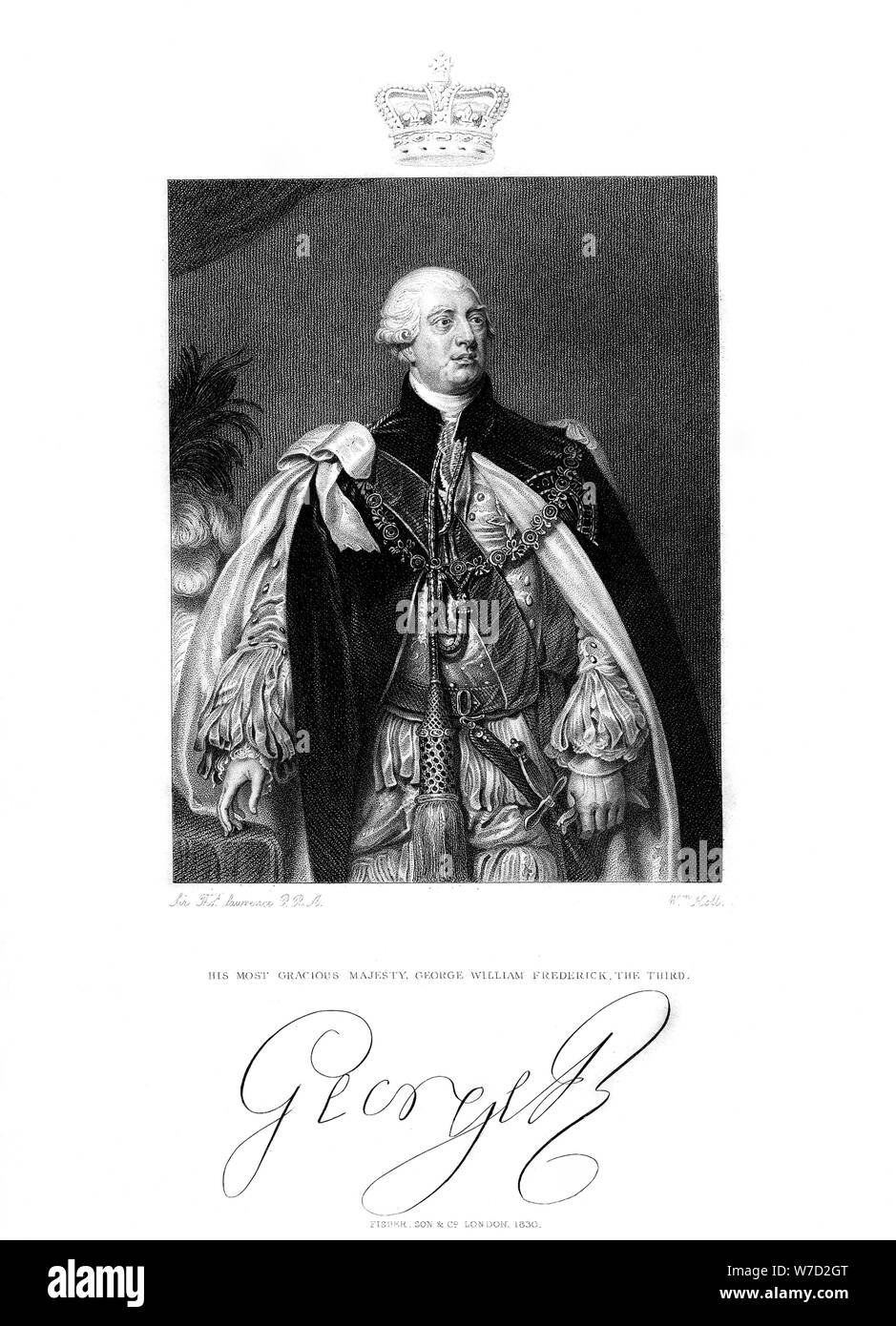 George III, Roi de Grande-Bretagne et d'Irlande, 19e siècle.Artist : W Holl Banque D'Images