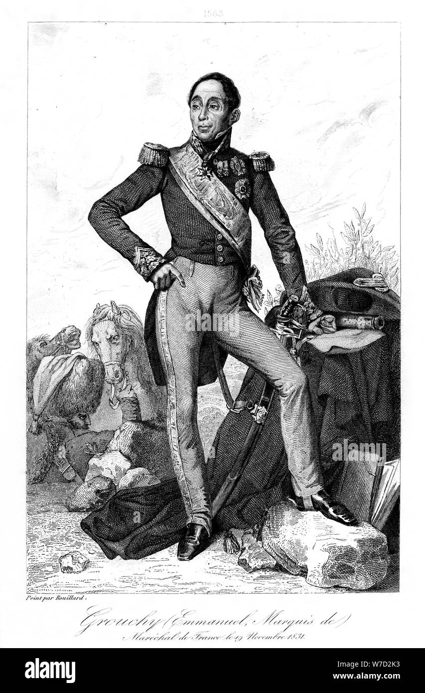 Emmanuel, Marquis de Grouchy (1766-1847), général français et maréchal, 1839.Artiste : Geille Banque D'Images