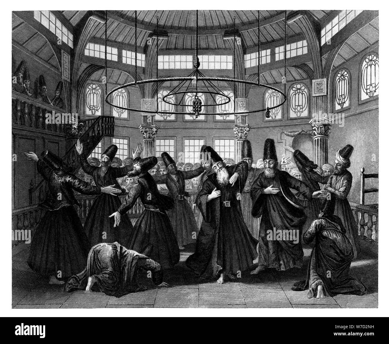 La danse des derviches tourneurs, c1870.Artist : W Forrest Banque D'Images