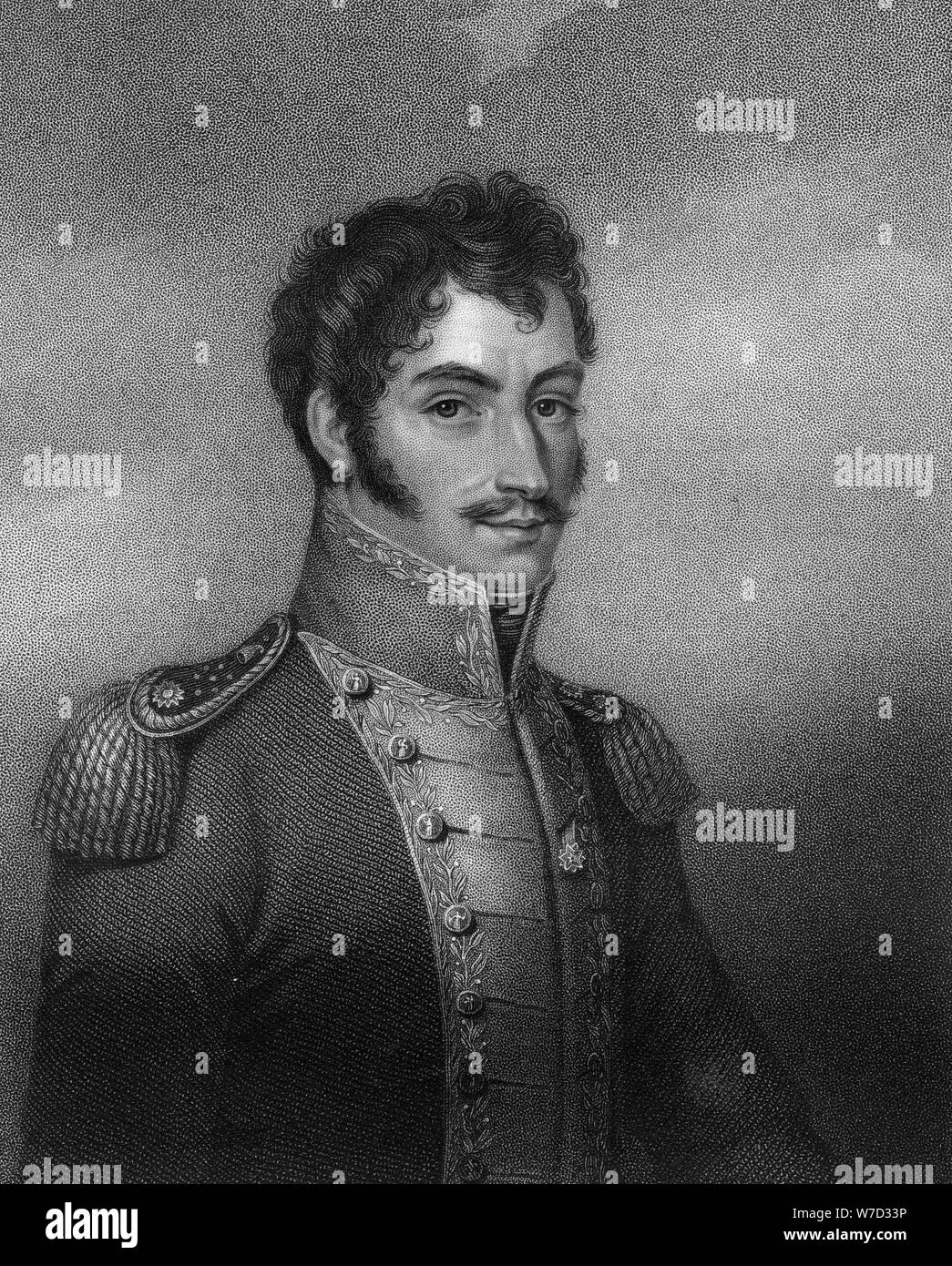 Simon Bolivar, 19e siècle, révolutionnaire d'Amérique du Sud (1836).Artiste : W Holl Banque D'Images