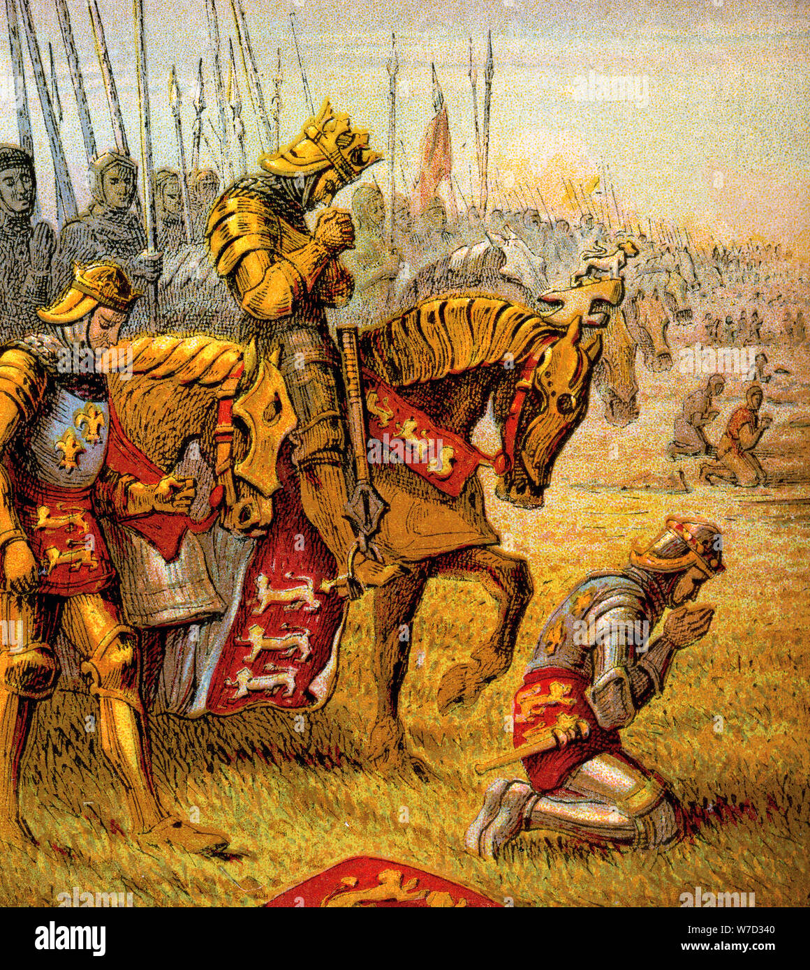 'La Bataille d'Azincourt, 1415', (c1850). Artiste : Inconnu Banque D'Images