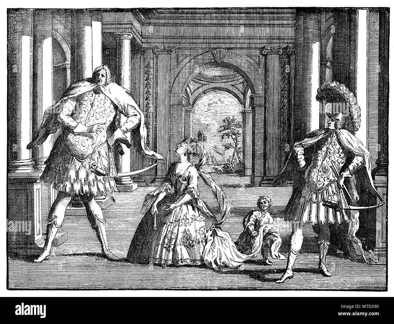 «Berenstat, Cuzzoni et Senesino' c1725.Artiste : William Hogarth Banque D'Images