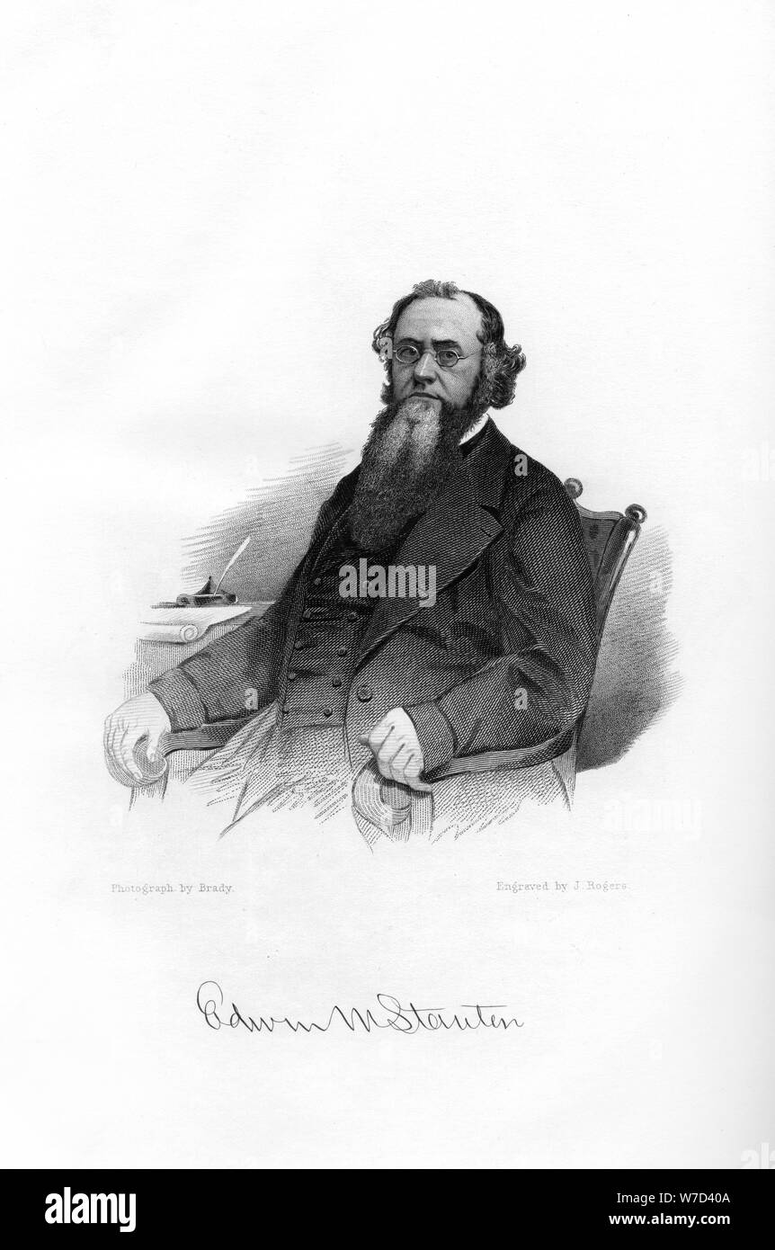 Edwin McMasters Stanton, avocat, homme politique américain, 1862-1867. Artiste : Brady Banque D'Images