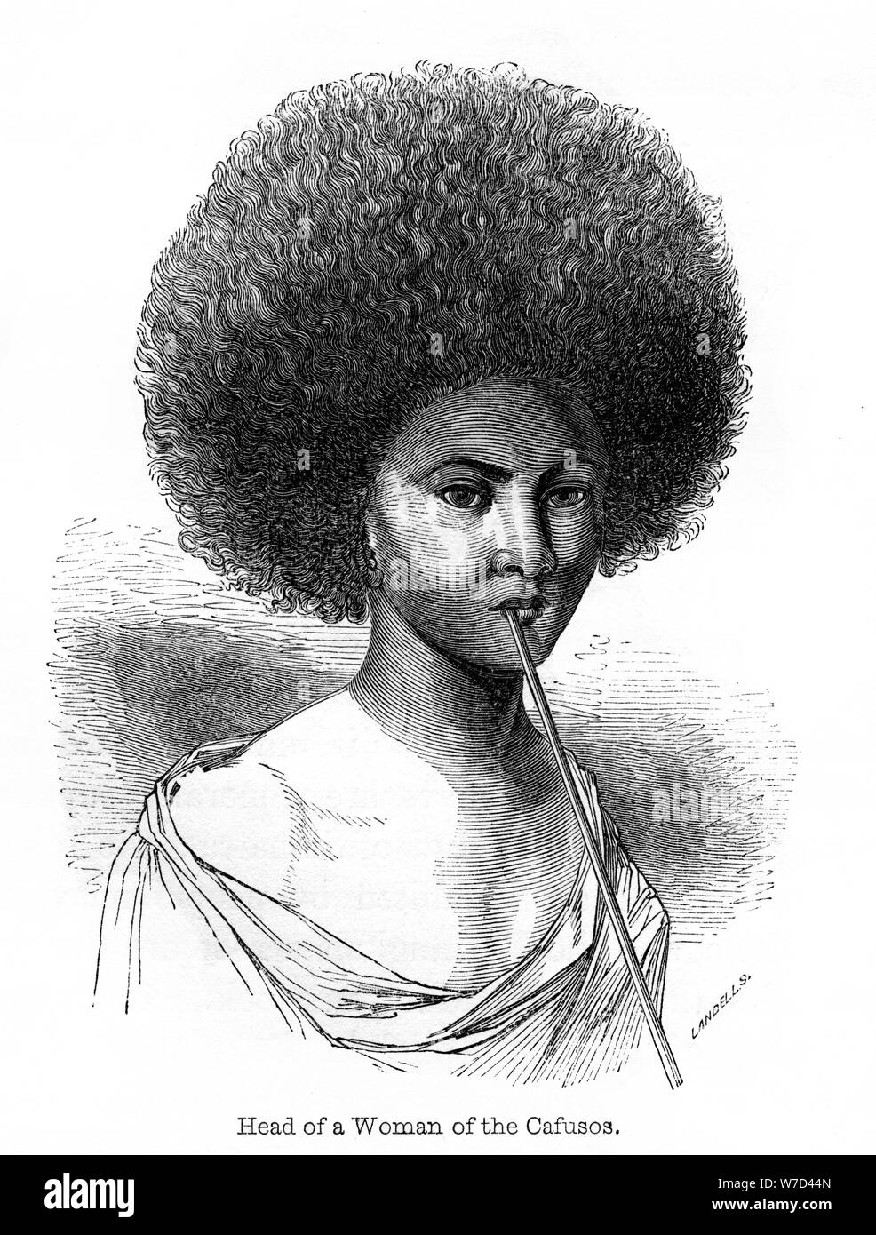 "Tête d'une femme de l' Cafusos, 1848.Artiste : Ebenezer Landells Banque D'Images