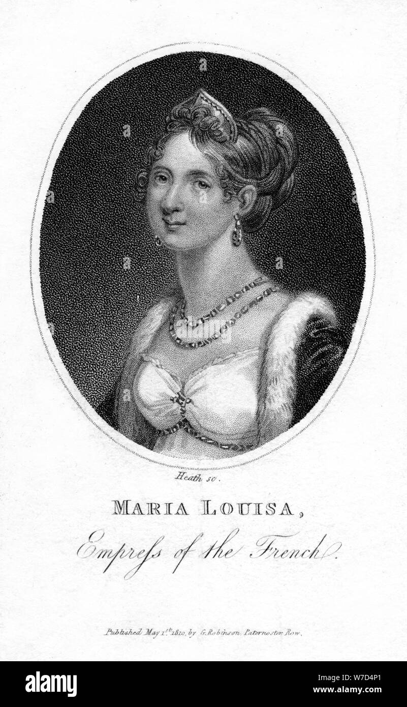 L'impératrice Marie-Louise, seconde épouse de Napoléon, 1810.Artiste : Heath Banque D'Images