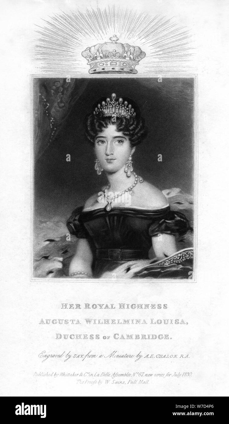 Augusta Wilhelmine Louise, duchesse de Cambridge, 1830.Artiste : Dire Banque D'Images