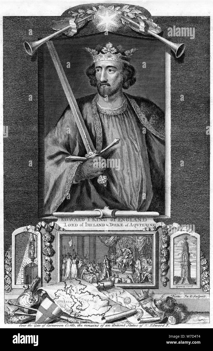 Édouard Ier d'Angleterre, (18e siècle). Artiste : George Vertue Banque D'Images