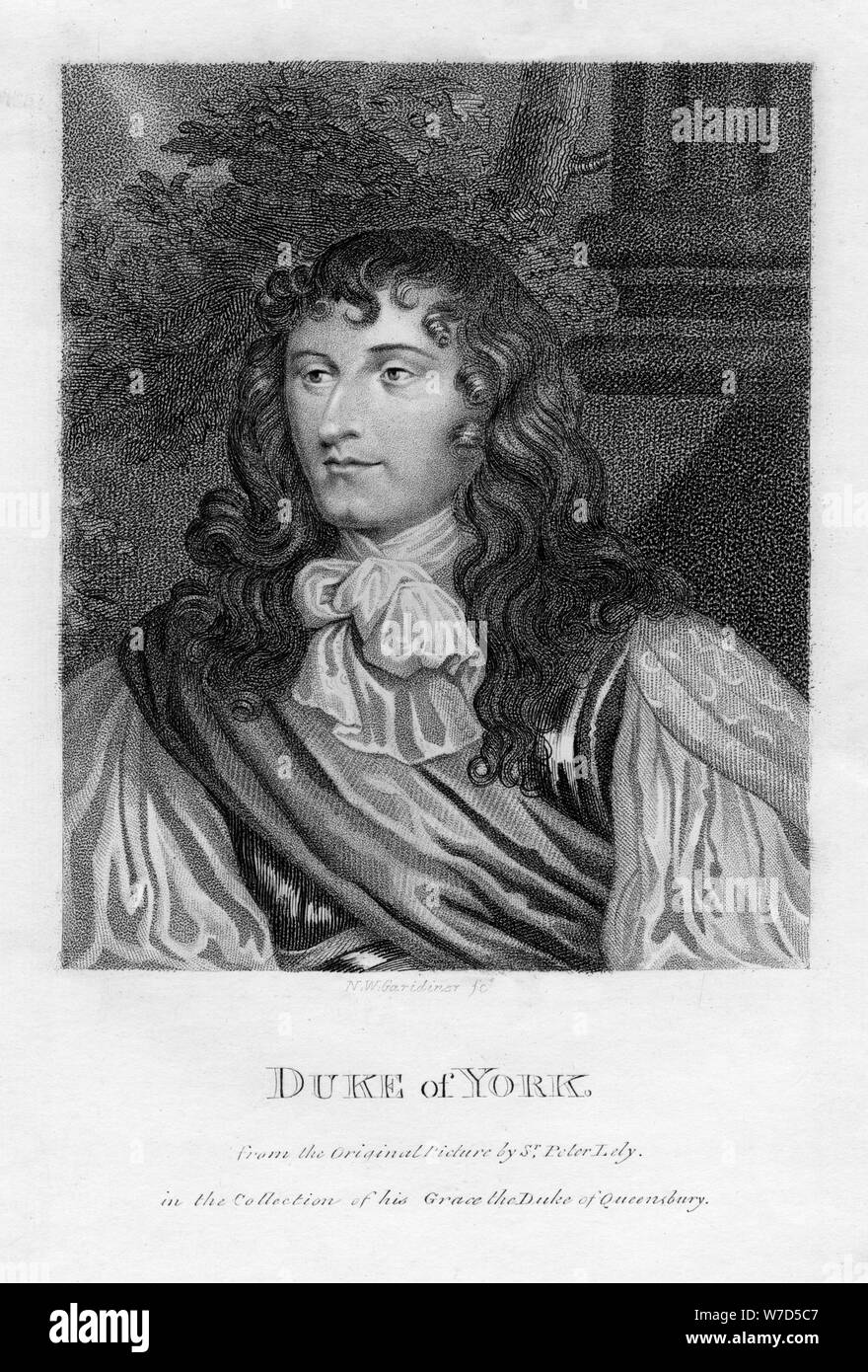 Le duc d'York (1633-1701), le futur Roi Jacques II, 1808.Artiste : W N Gardiner Banque D'Images