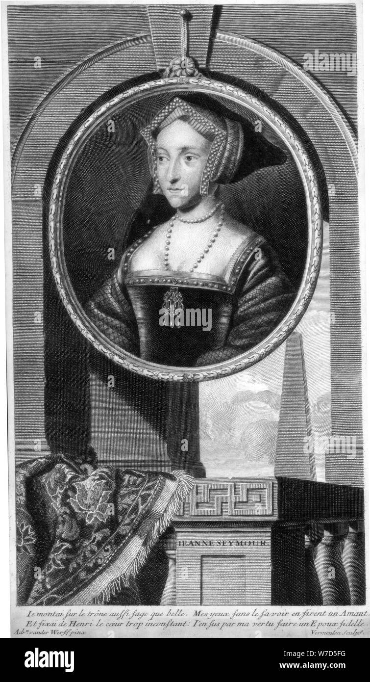 Jane Seymour, Reine Consort d'Angleterre et troisième épouse de Henry VIII.Artiste : Cornelis Vermeulen Banque D'Images