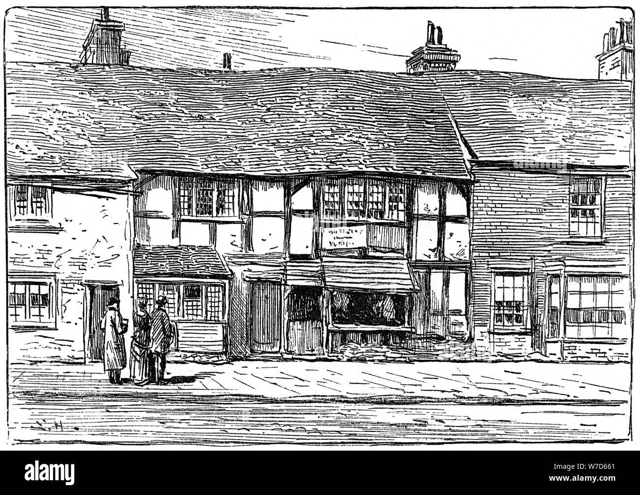 Le lieu de naissance de Shakespeare avant restauration, Stratford-upon-Avon, Warwickshire, 1885.Artiste : Edward Hull Banque D'Images