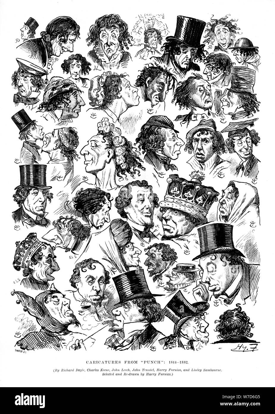 Caricatures de Punch, 1844-1882.Artist : Swain Banque D'Images