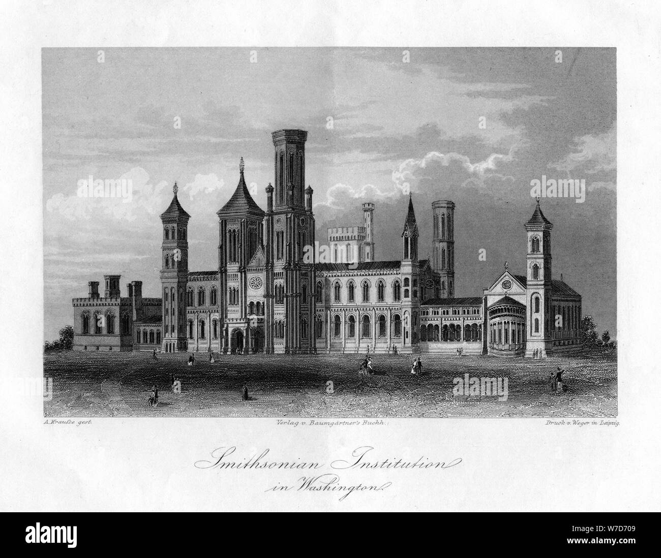 Smithsonian Institution à Washington. Artiste : UN Krausse Banque D'Images