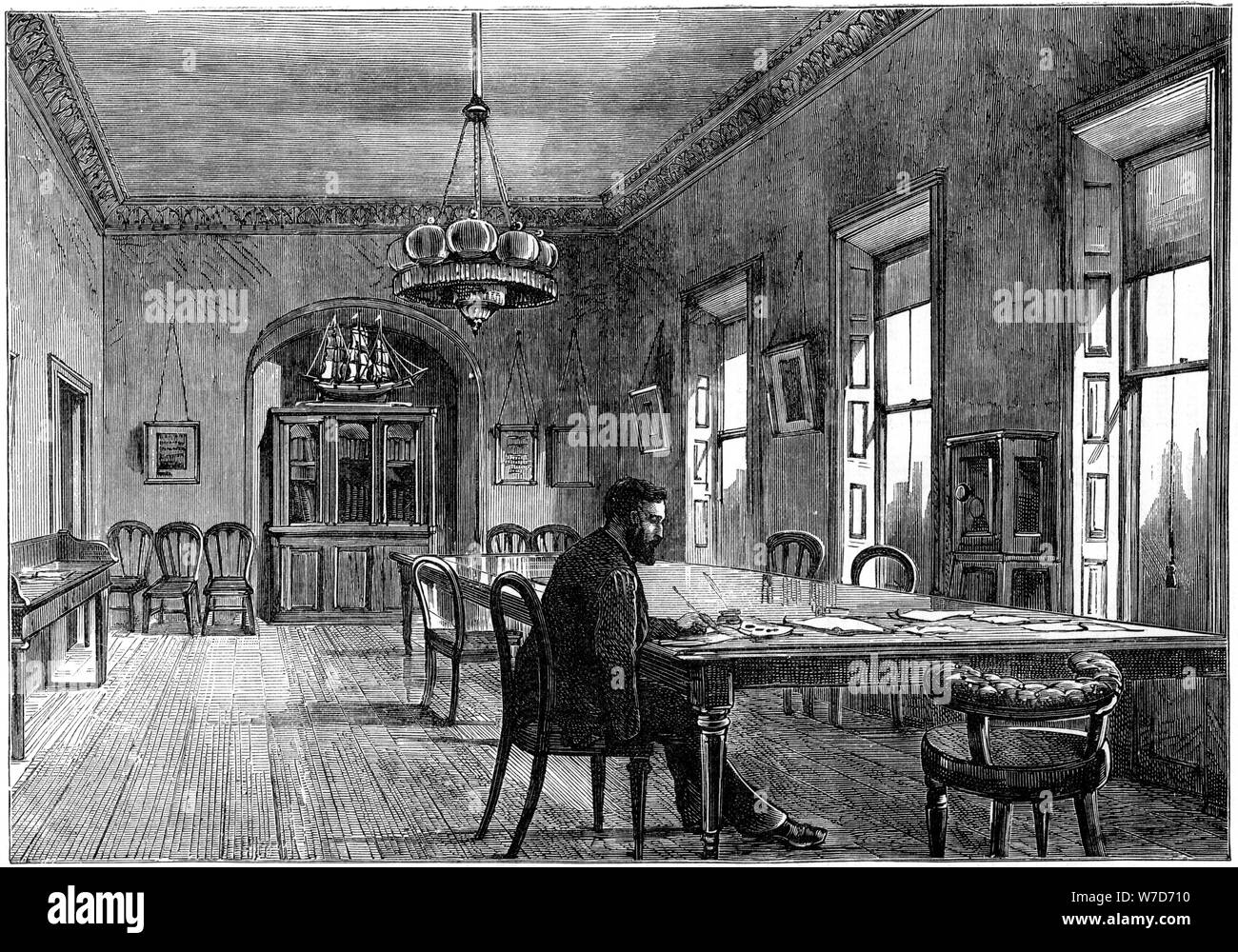 Michael Davitt dans la salle du comité de la Land League, Upper Sackville Street, Dublin, 1891. Artiste : Inconnu Banque D'Images