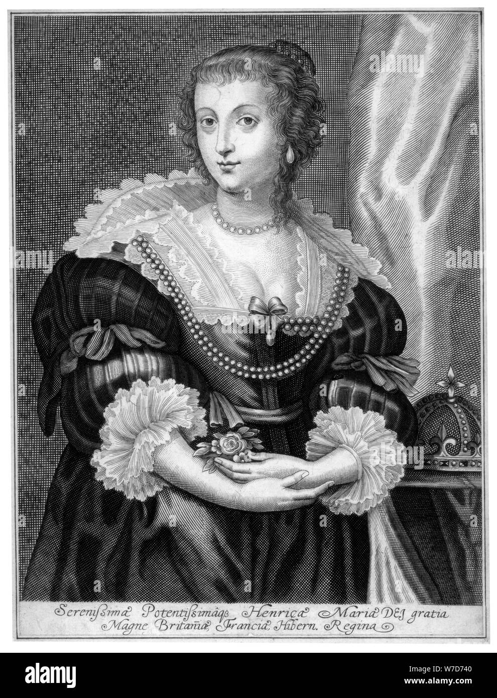 Henrietta Maria de la France, Reine consort du roi Charles Ier d'Angleterre. Artiste : Inconnu Banque D'Images