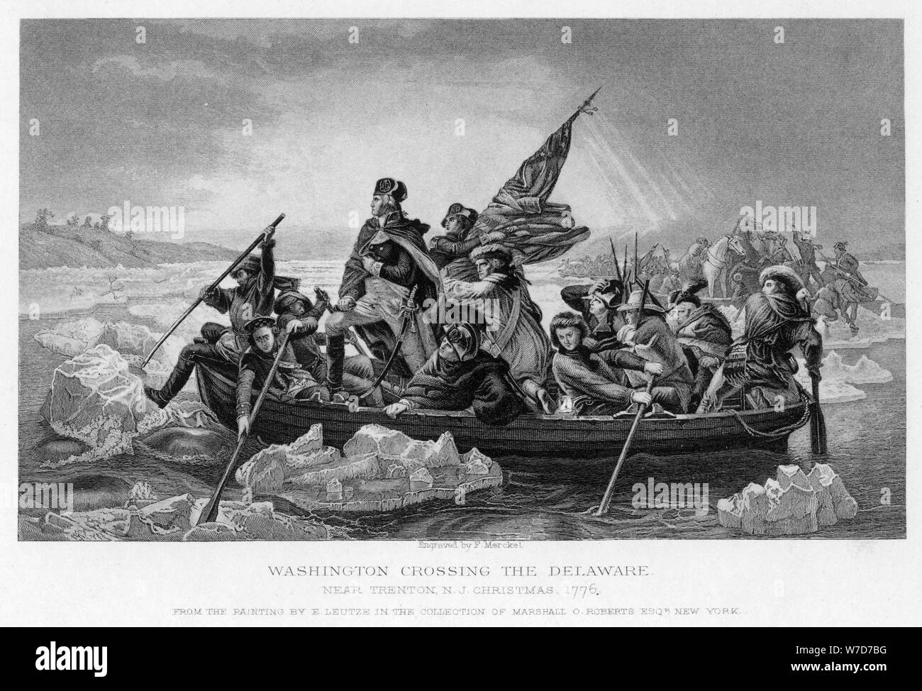 "Washington Crossing the Delaware', 1776. Artiste : Inconnu Banque D'Images