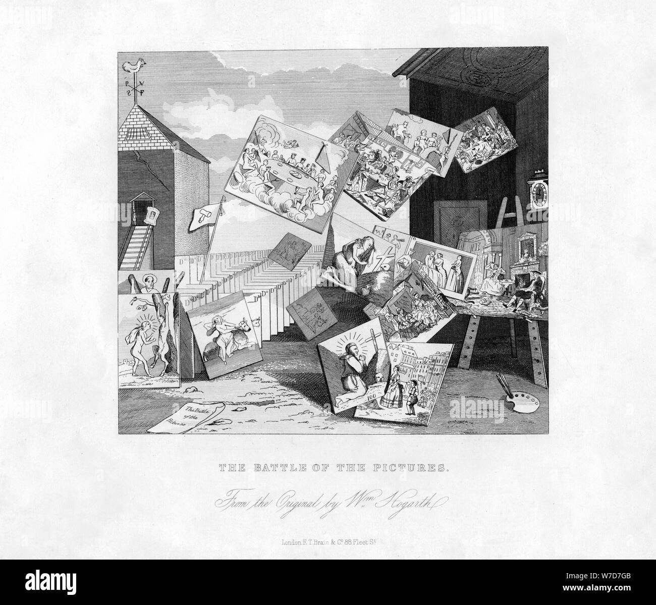 'La Bataille des images', 19e siècle.Artiste : William Hogarth Banque D'Images