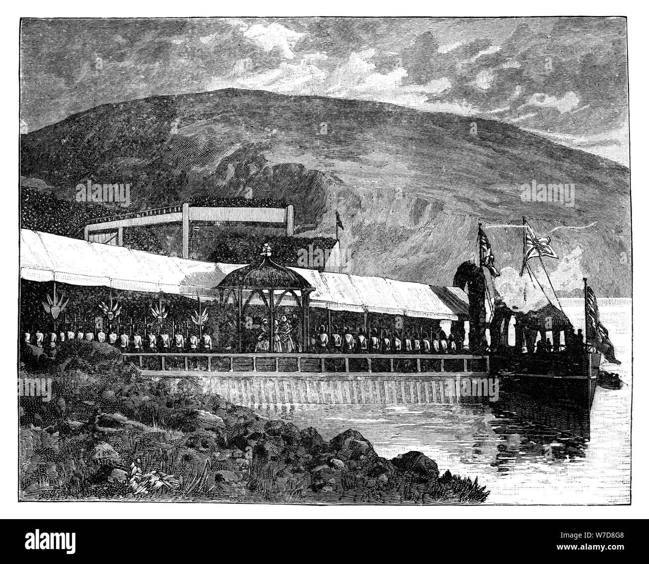 Ouverture de la reine Victoria Glasgow waterworks à Loch Katrine, Écosse, 1859. Artiste : Inconnu Banque D'Images