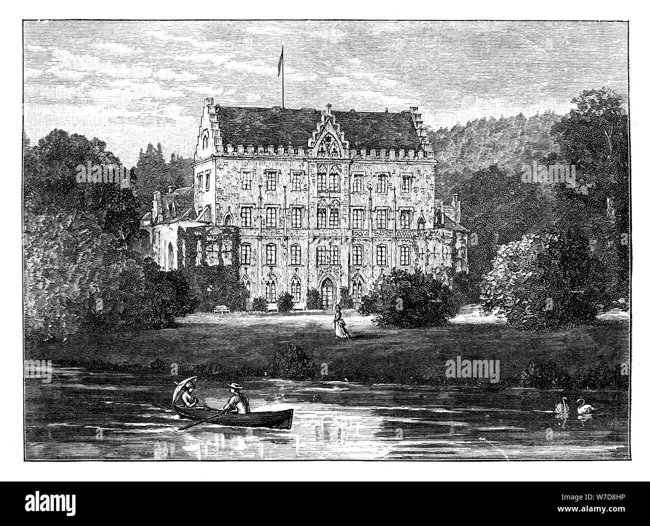 Reinhardsbrunn, près de Gotha, Allemagne. Artiste : Inconnu Banque D'Images