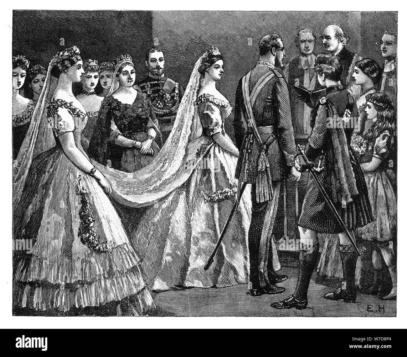 Le mariage de la princesse Helena et Prince Christian, 5 juillet 1866 (fin du xixe siècle). Artiste : Inconnu Banque D'Images
