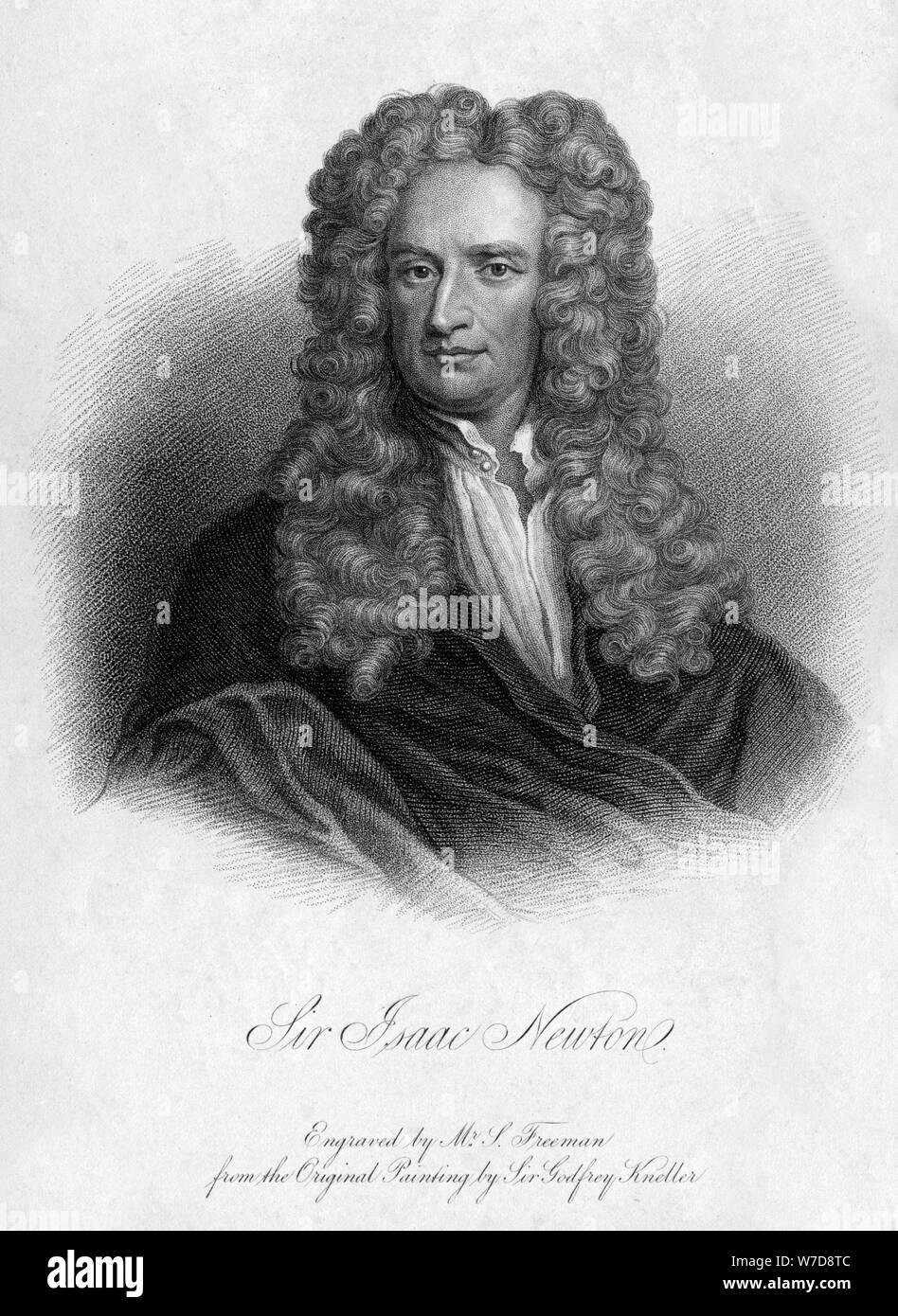 Sir Isaac Newton, mathématicien anglais, astronome et physicien, (19e siècle).Artiste : Freeman Banque D'Images