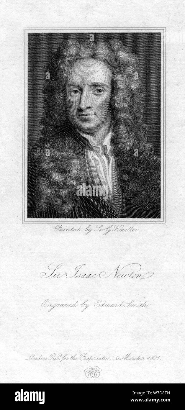 Sir Isaac Newton, mathématicien anglais, astronome et physicien, (1821).Artiste : Edward Smith Banque D'Images