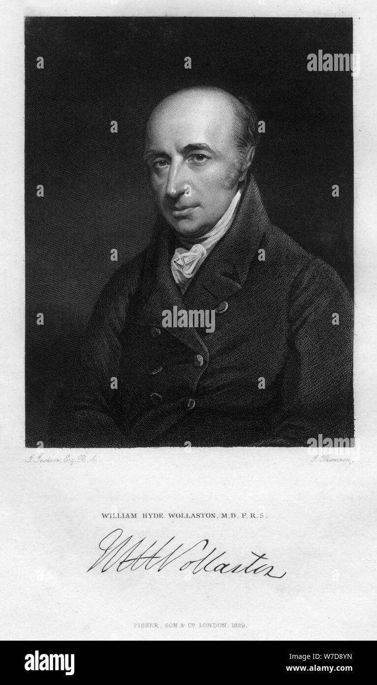 William Hyde Wollaston (1766-1828), physiologiste français, chimiste et physicien, (1829).Artiste : Thomson Banque D'Images