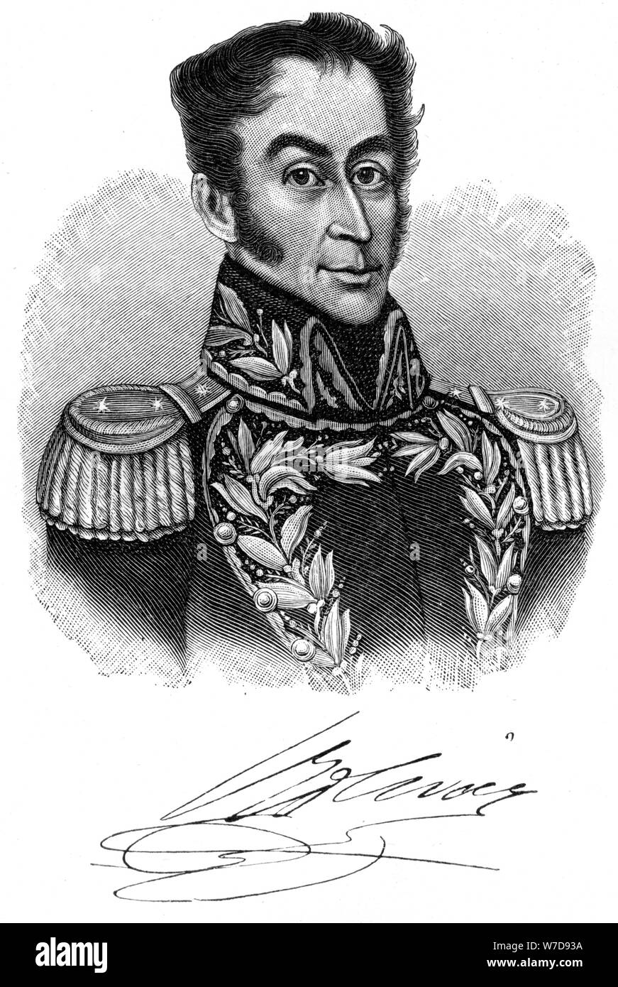 Simon Bolivar, 19e siècle, chef de la révolution américaine du Sud (1901). Artiste : Inconnu Banque D'Images