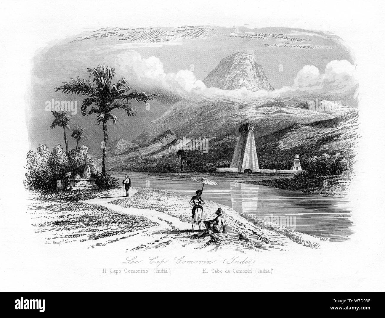 Le cap Comorin, l'Inde, c1840. Artiste : N Remond Banque D'Images