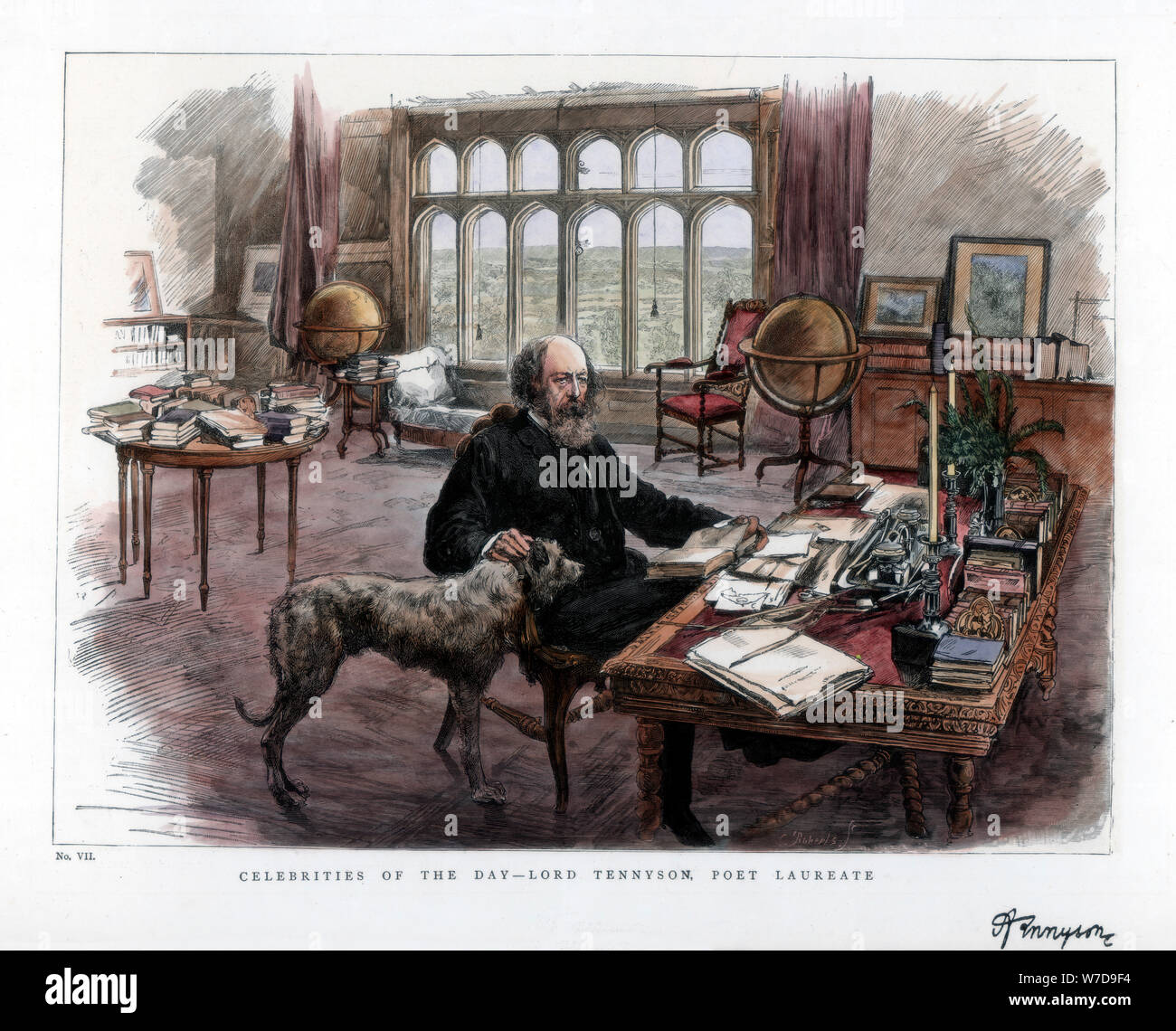 Seigneur Tennyson d'Alfred (1809-1892), poète lauréat, 1884.Artiste : Roberts Banque D'Images