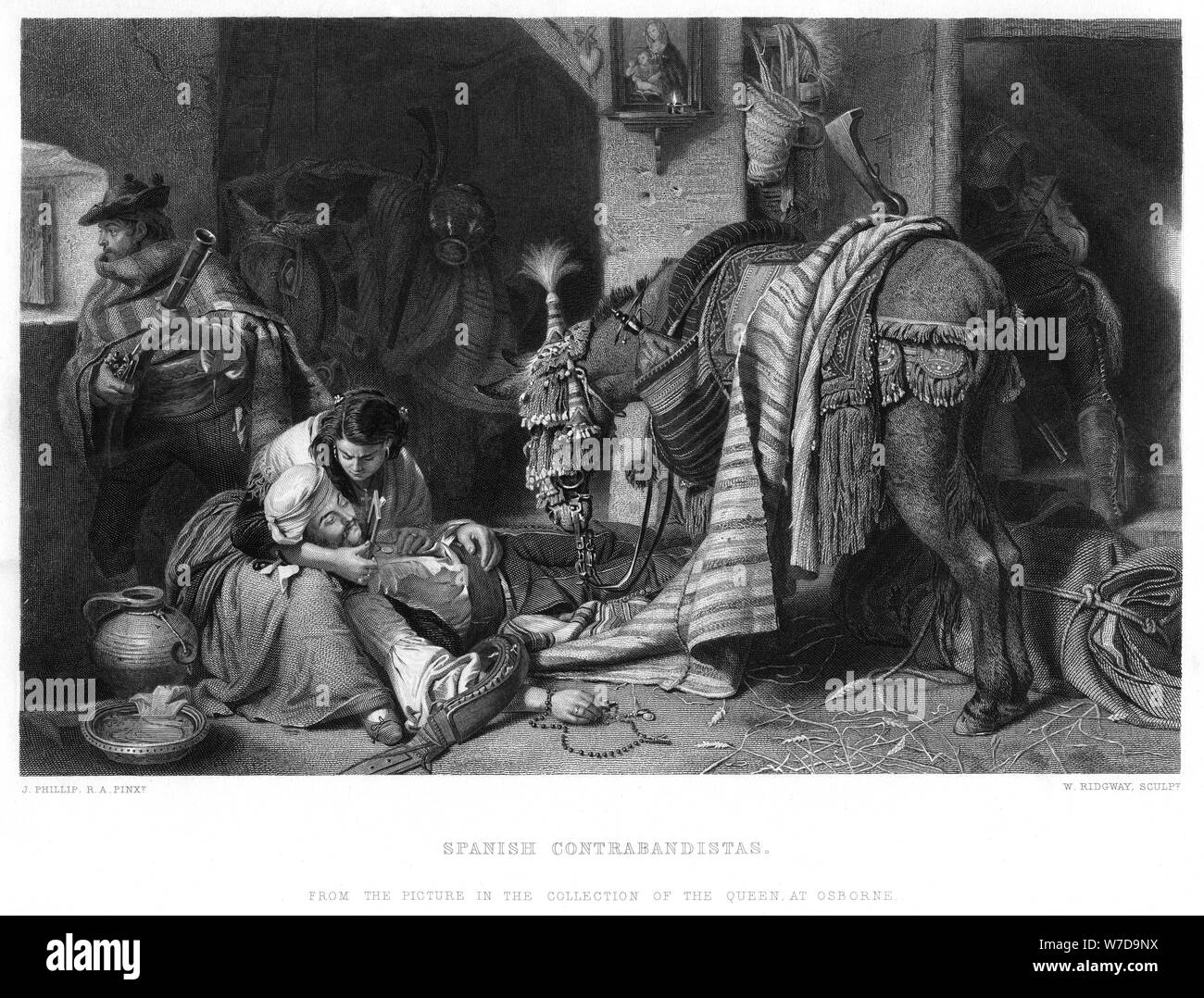 'Spanish Contrabandistas', c1860s. Artiste : W Ridgway Banque D'Images
