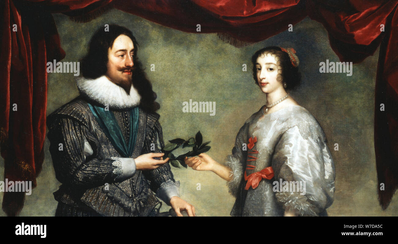 Le roi Charles I (1600-1649) et la reine Henrietta Maria (1609-1669). Artiste : Inconnu Banque D'Images