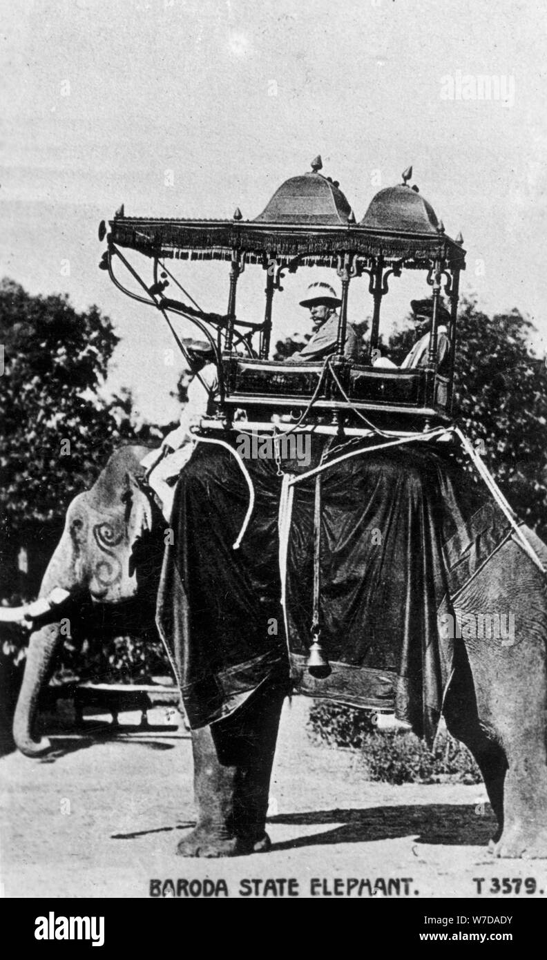 L'état de l'Inde, l'éléphant Baroda, 20e siècle. Artiste : Inconnu Banque D'Images