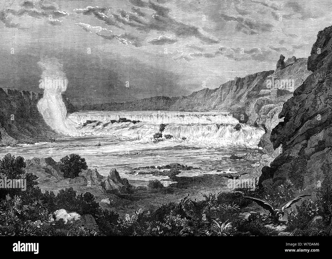 Grand Falls, Missouri, USA, 19e siècle.Artiste : Jules Laurens Banque D'Images