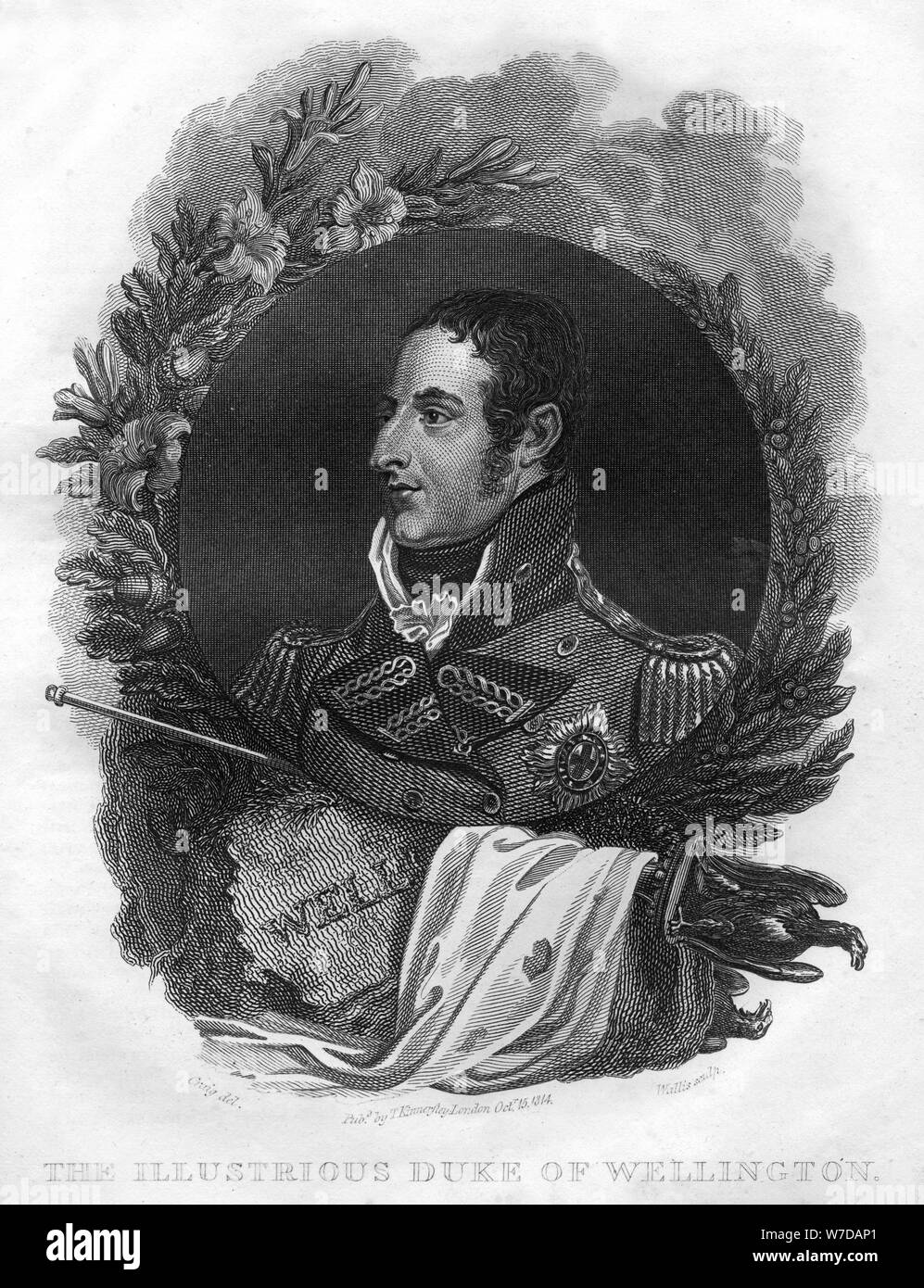 Arthur Wellesley, 1er duc de Wellington (1769-1852), 1816.Artiste : T Wallis Banque D'Images