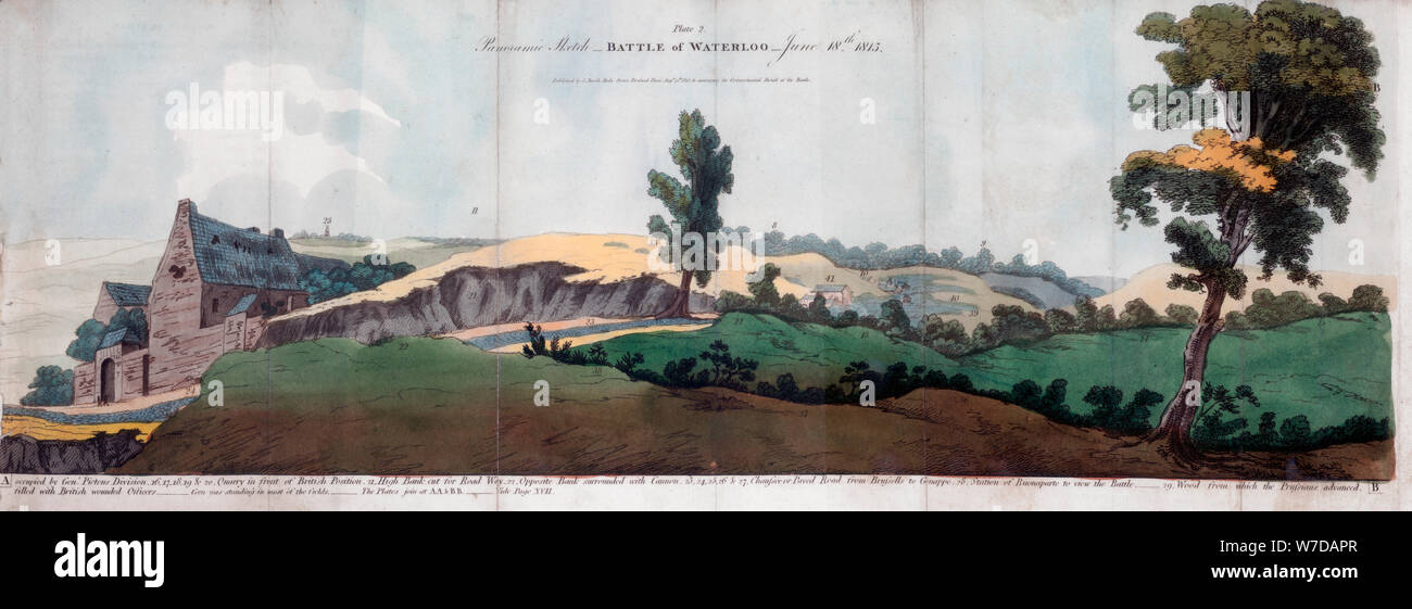 La bataille de Waterloo, 1815 (1816) Artiste : Stand.J Banque D'Images