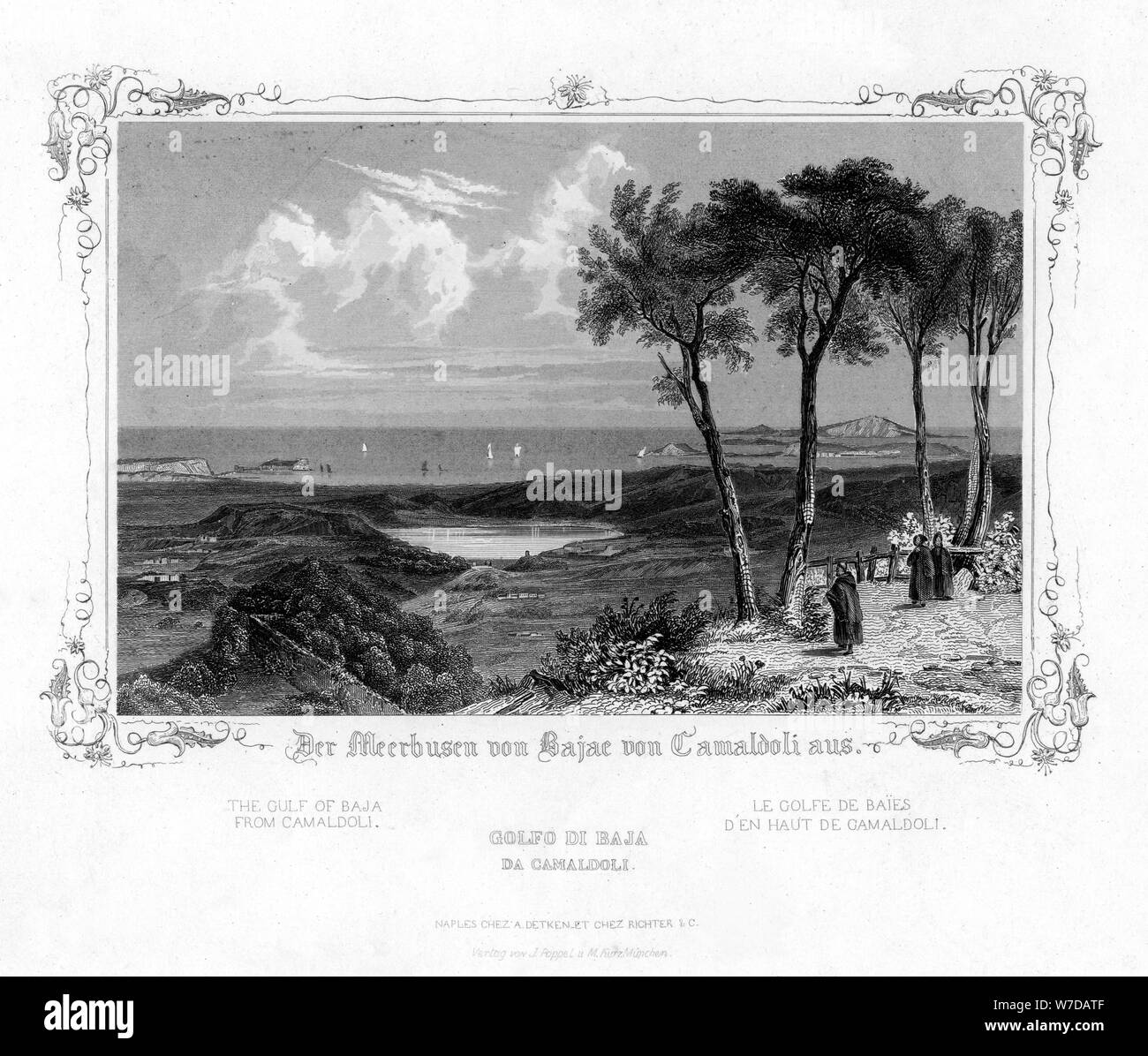 Le Golfe de Baja de Camaldoli, Italie, 19e siècle. Artiste : J Poppel Banque D'Images