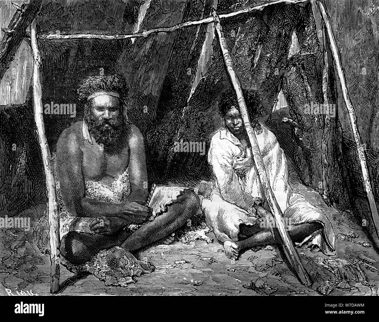 Les aborigènes australiens, 1886.Artiste : Edouard Riou Banque D'Images