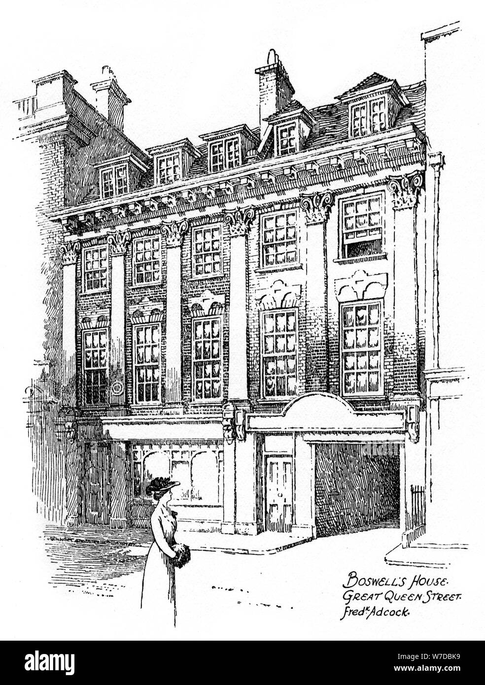 James Boswell's house, Great Queen Street, Covent Garden, Londres, 1912. Artiste : Frederick Adcock Banque D'Images
