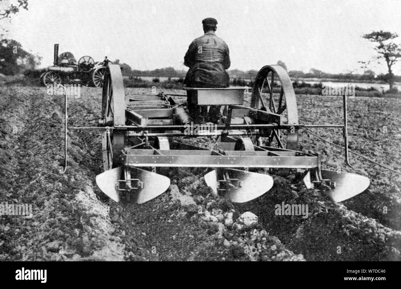 Le labour par les machines, c1926.Artiste : Sir John Fowler Banque D'Images