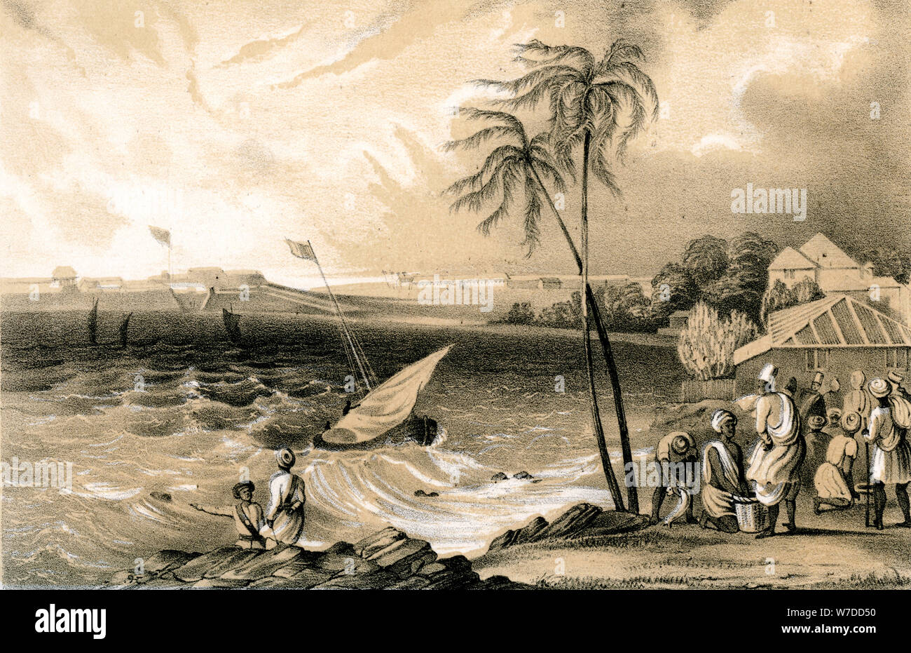 Dans 'Configuration de la mousson, Cannanore Fort', 1847. Artiste : Inconnu Banque D'Images