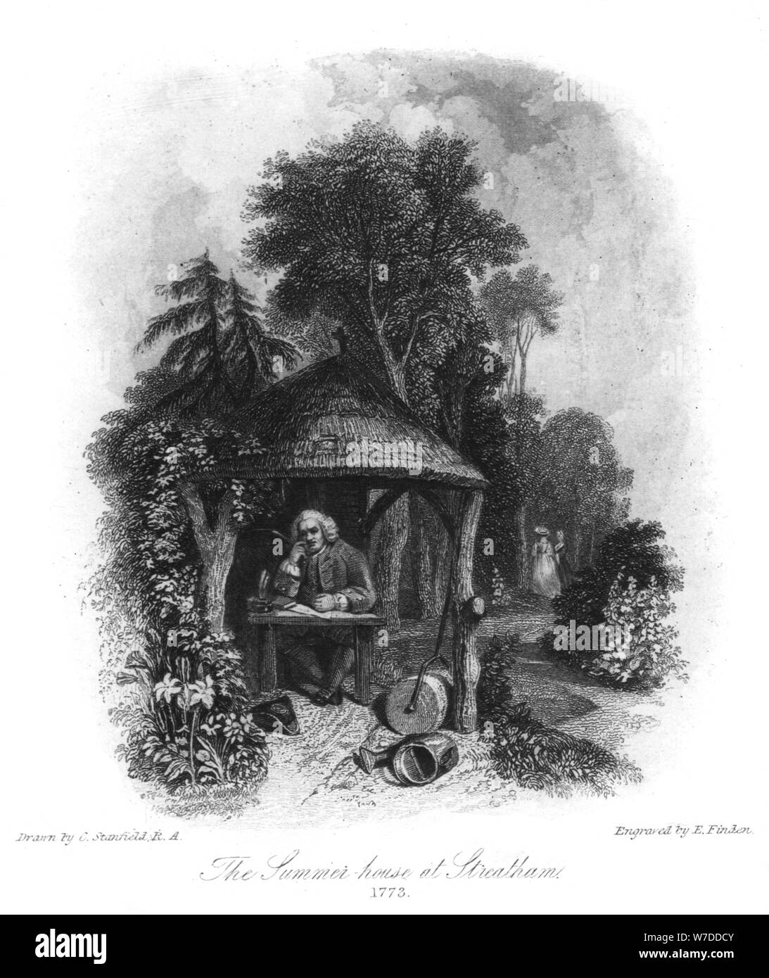 'Dr Johnson's summer house à Streatham, 1773', (19ème siècle). Artiste : E Finden Banque D'Images