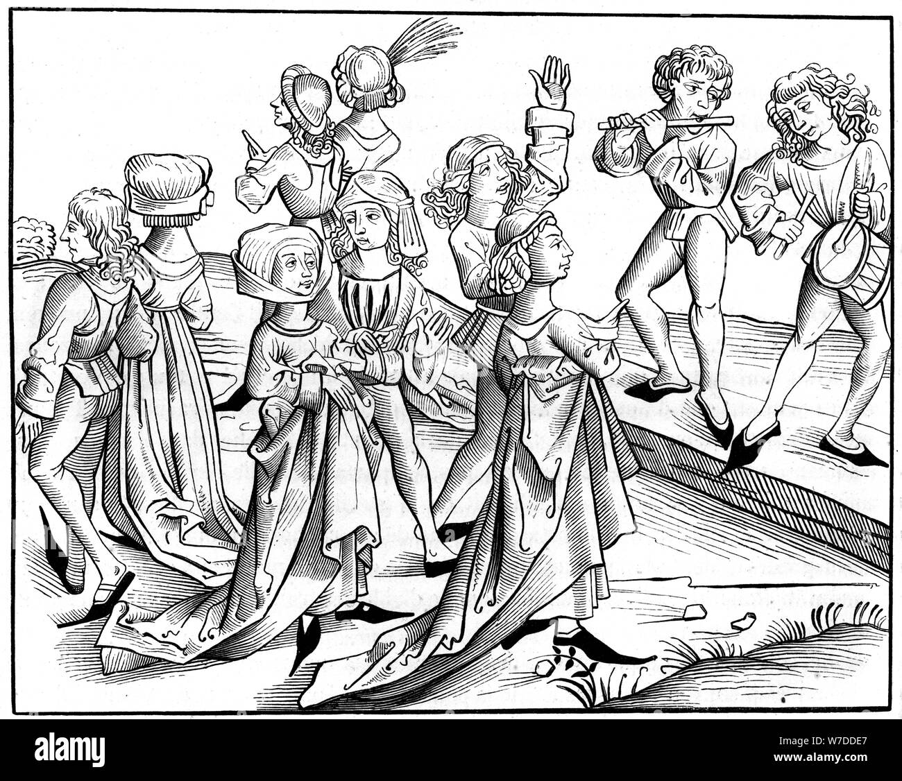 La danse, la veille de Noël 1493 (1849).Artiste : Pierre Wolgmuth Banque D'Images