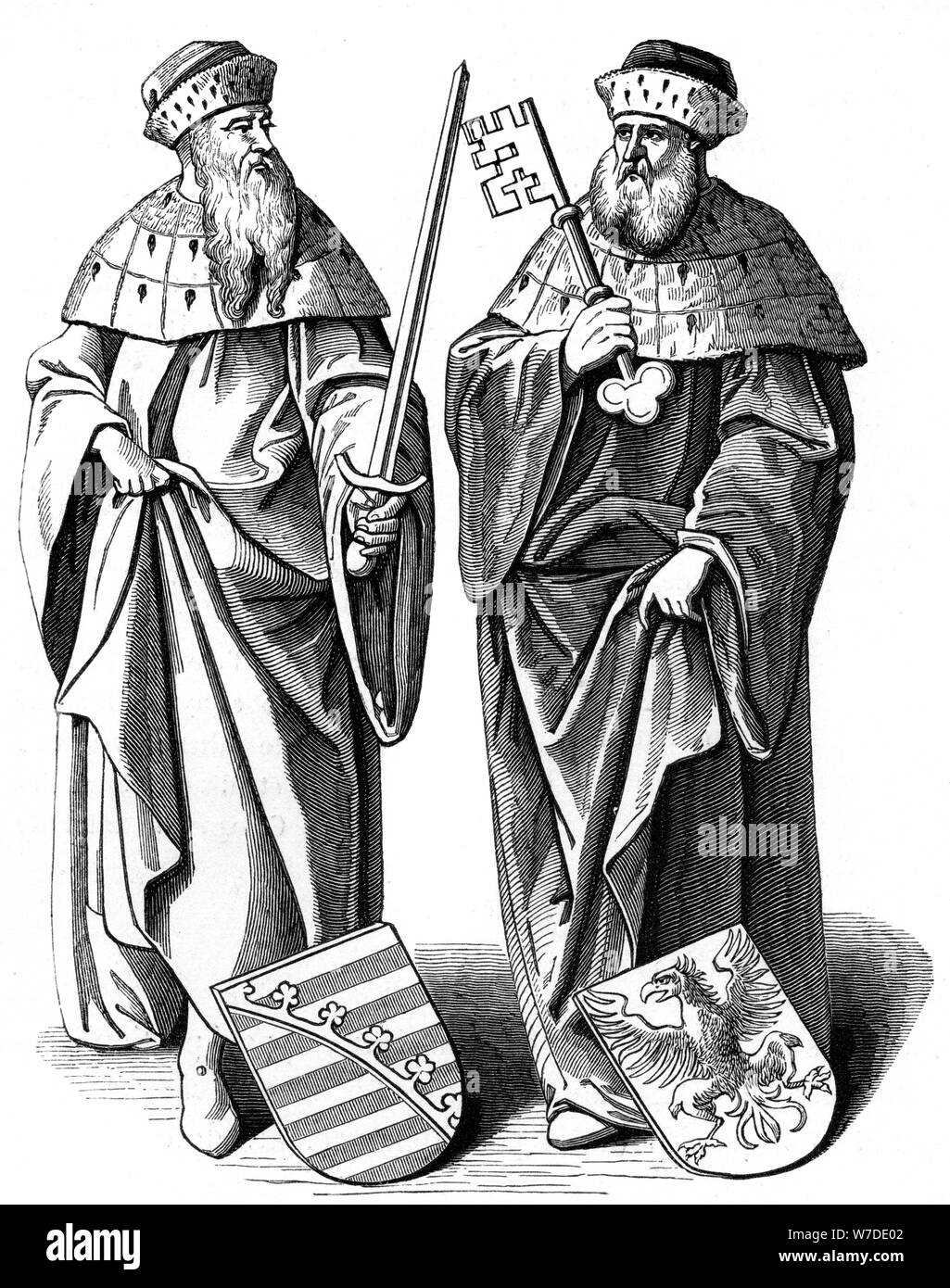 Le duc de Saxe et le Marquis de Brandebourg, c16th siècle (1849). Artiste : Inconnu Banque D'Images