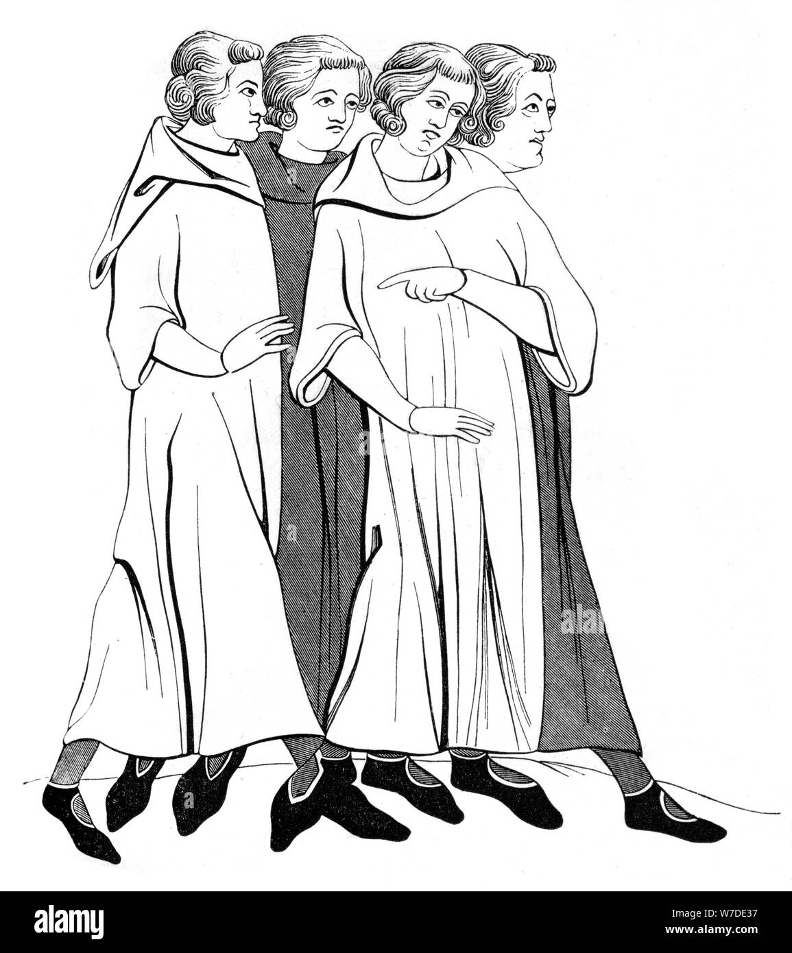 Costumes de la Bourgeoisie, 13e siècle (1849). Artiste : Inconnu Banque D'Images