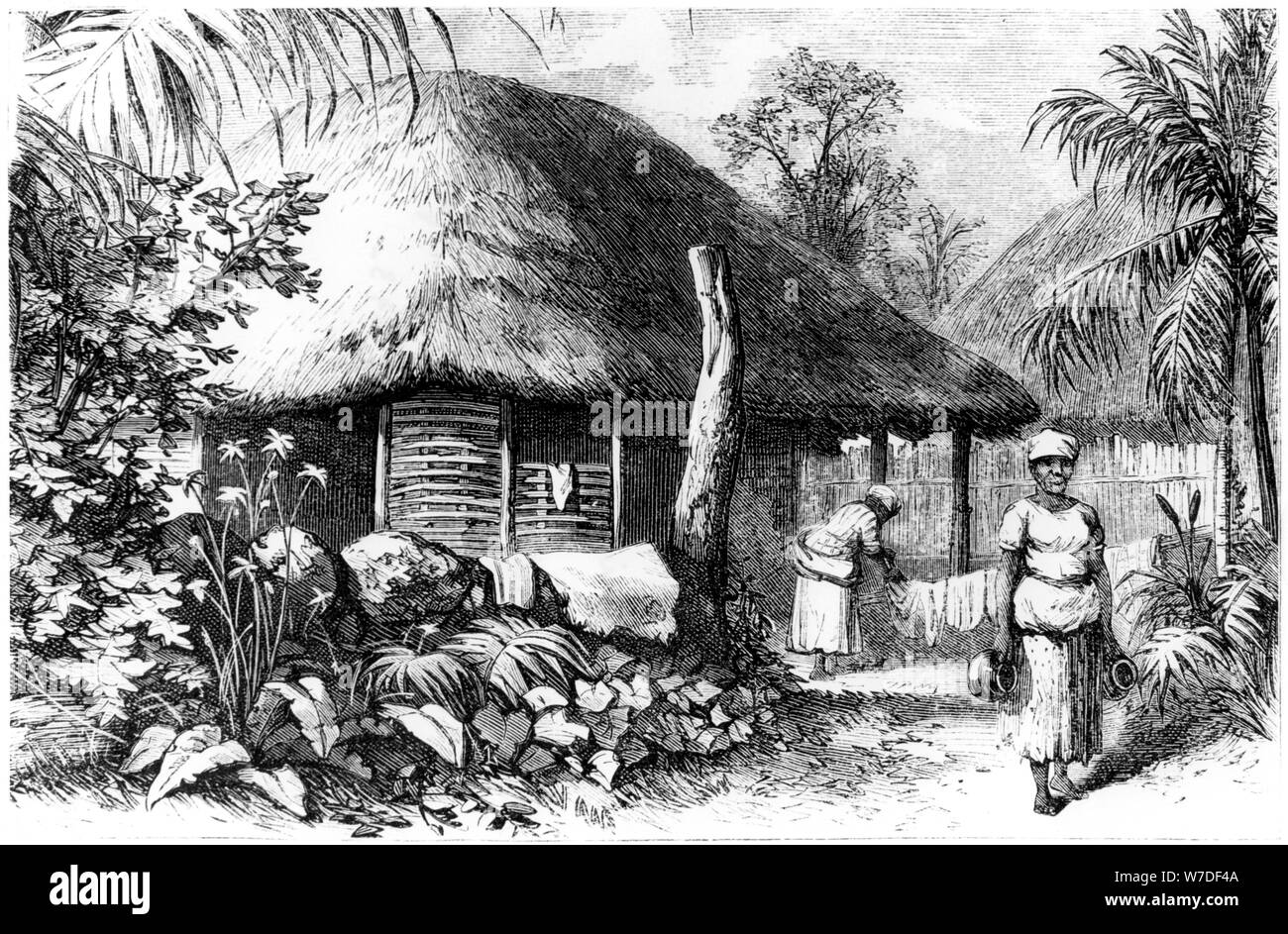L'habitation autochtone, Saint-Domingue, 1873. Artiste : Inconnu Banque D'Images