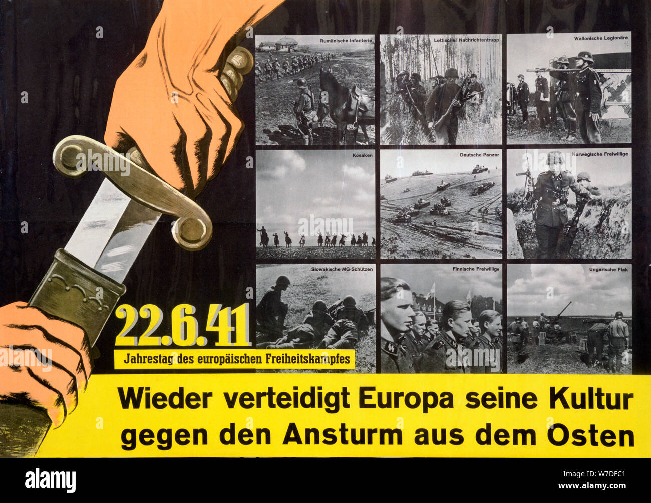La propagande anti-communiste allemand affiche, c1941-c1945. Artiste : Inconnu Banque D'Images
