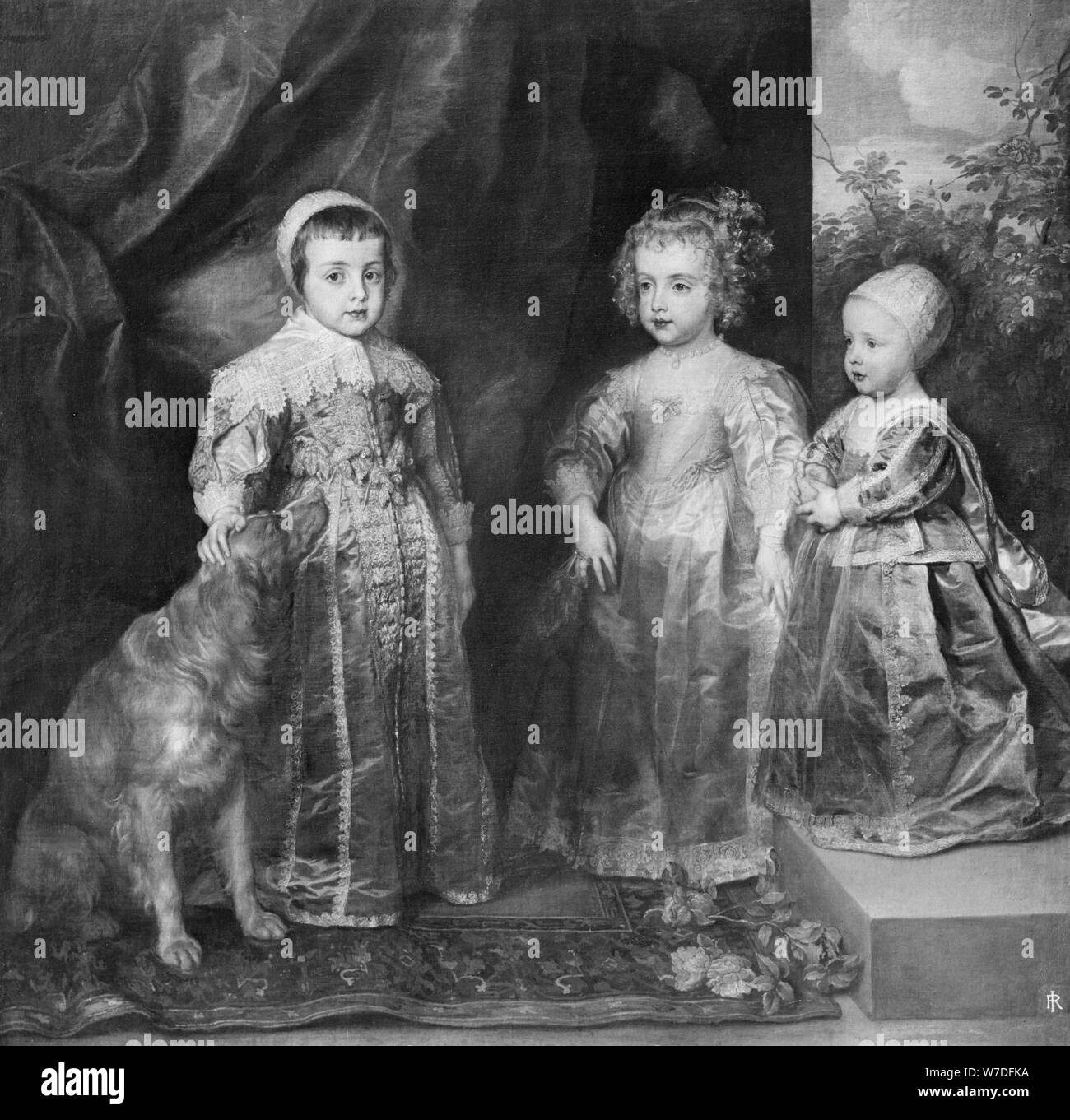 Les trois fils de Charles Ier, roi d'Angleterre, années 1630.Artiste : Anthony Van Dyck Banque D'Images