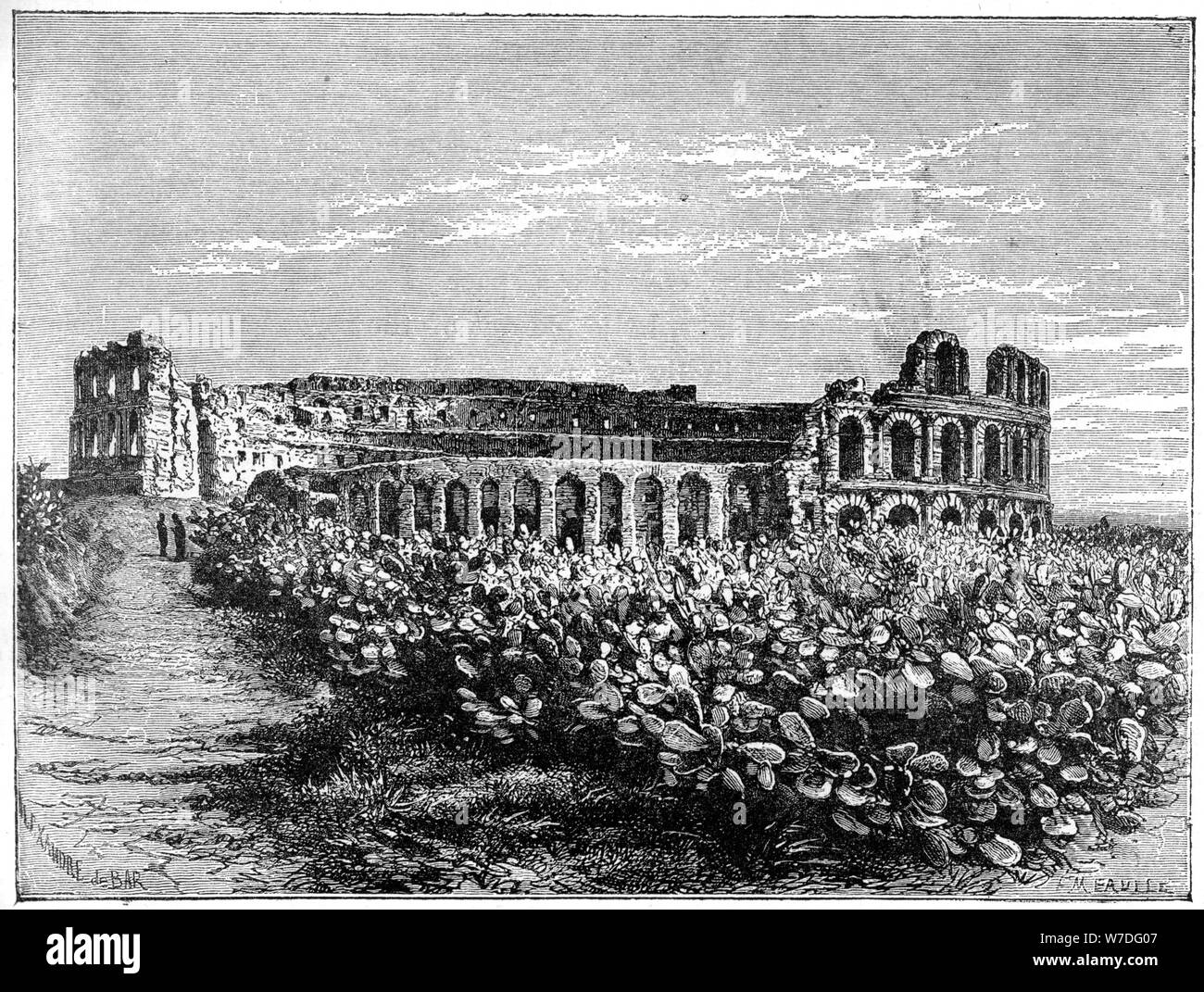 "L'amphithéâtre d'El Jemm', c1890.Artiste : F Meaulle Banque D'Images